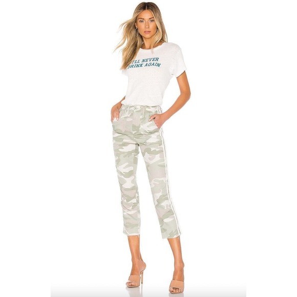 MOTHER Pants - Mother The Shaker Chop Crop Fray in‎ desert print